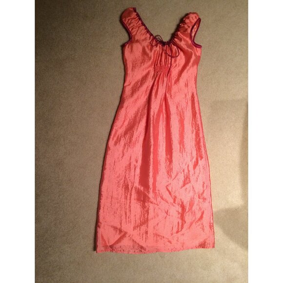 ABS by Allen Schwartz Orange Salmon Cocktail Sun Causal Dress Size Large NWT - Picture 5 of 10